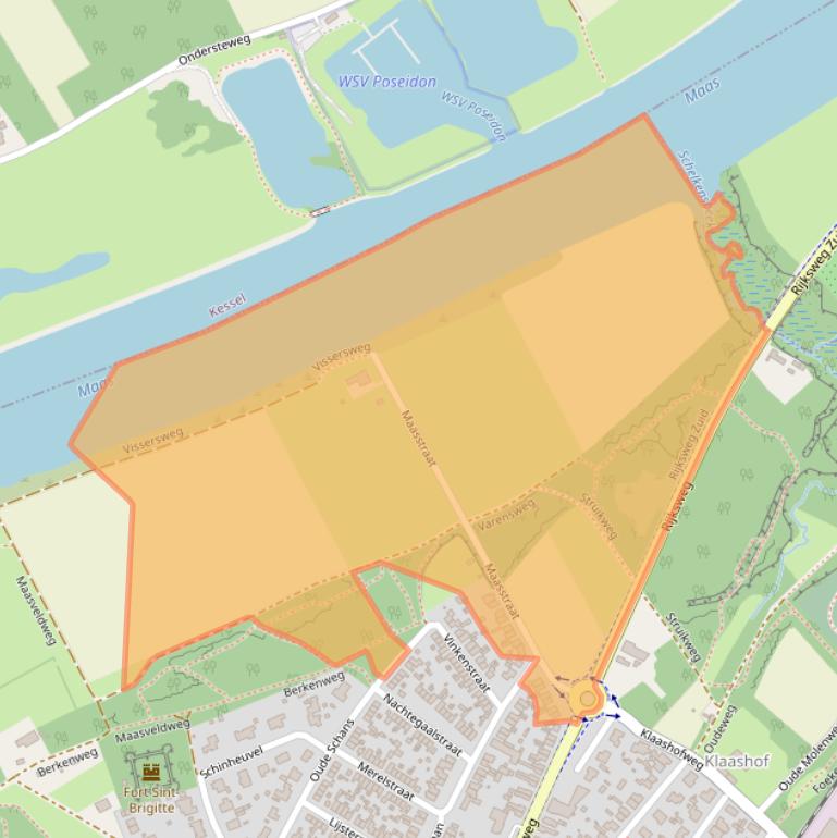 Kaart van postcodegebied 5953AK.