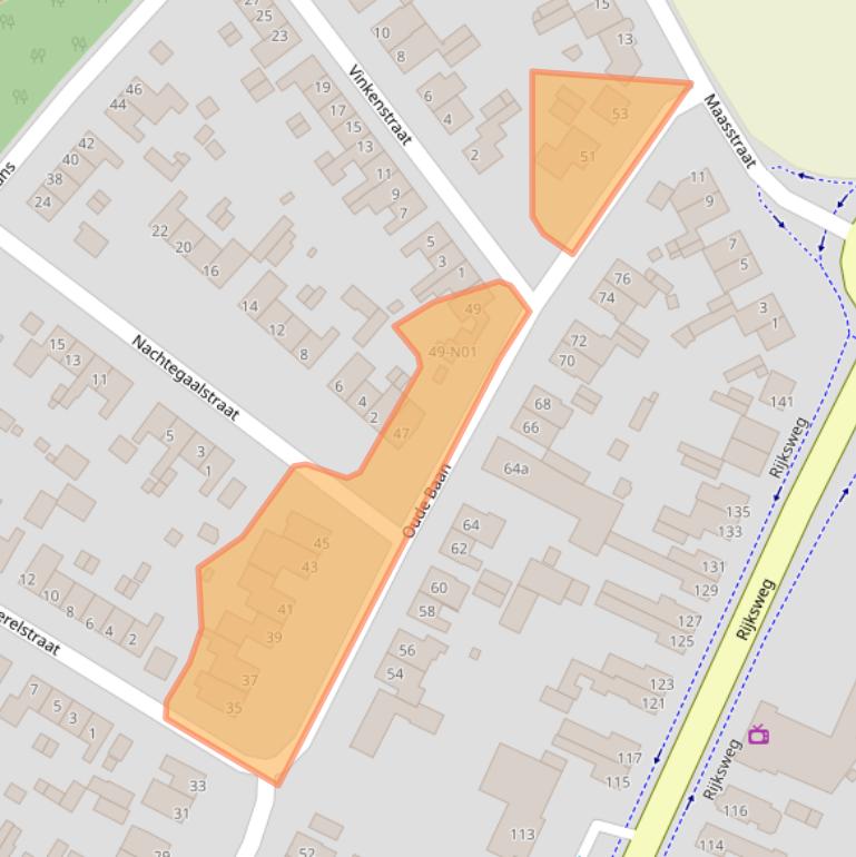 Kaart van postcodegebied 5953AP.