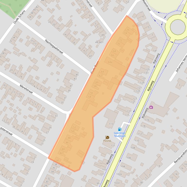 Kaart van postcodegebied 5953AS.