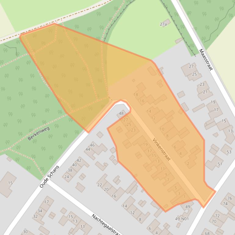 Kaart van postcodegebied 5953AT.