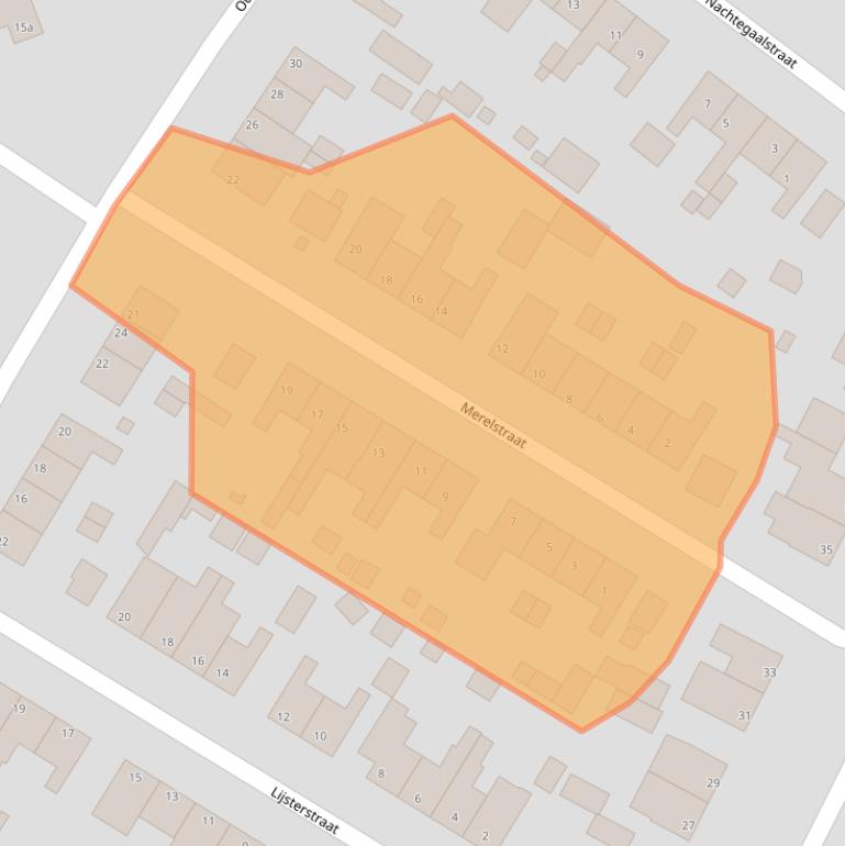 Kaart van postcodegebied 5953AW.
