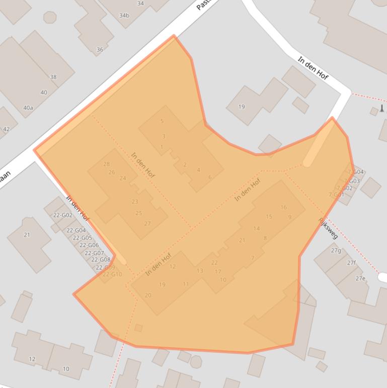 Kaart van postcodegebied 5953BX.