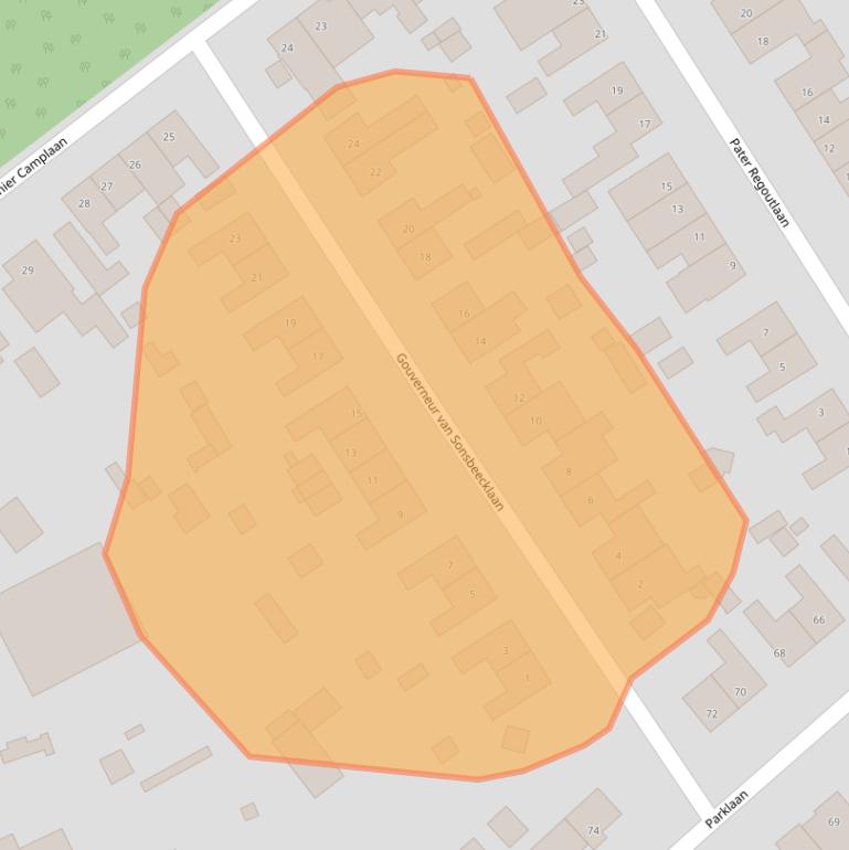 Kaart van postcodegebied 5953CE.