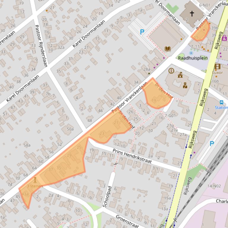 Kaart van postcodegebied 5953CM.