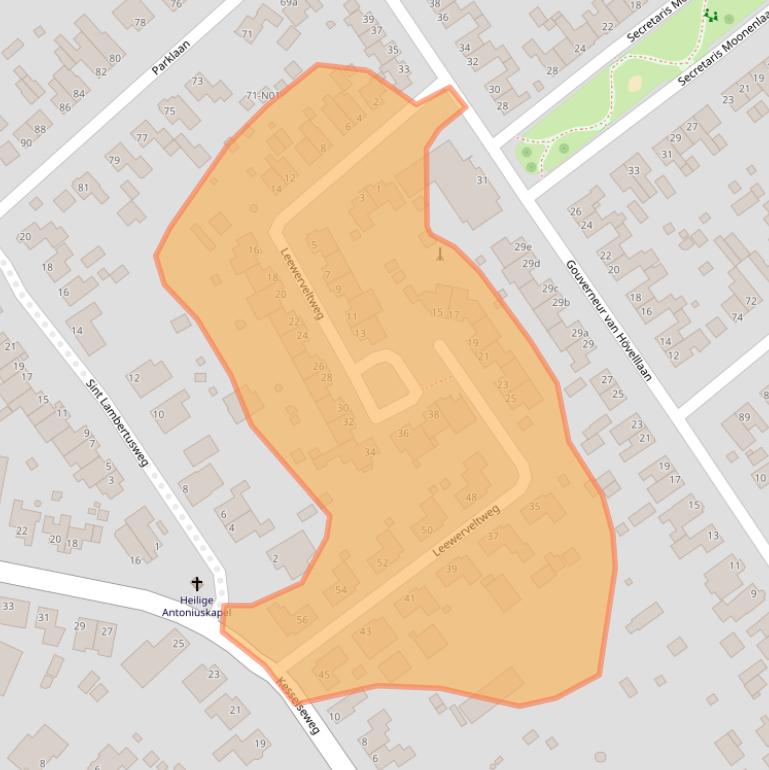 Kaart van postcodegebied 5953DA.