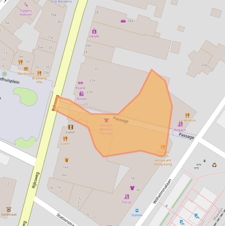 Kaart van postcodegebied 5953DZ.