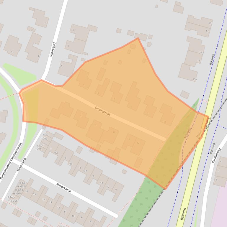 Kaart van postcodegebied 5953ET.