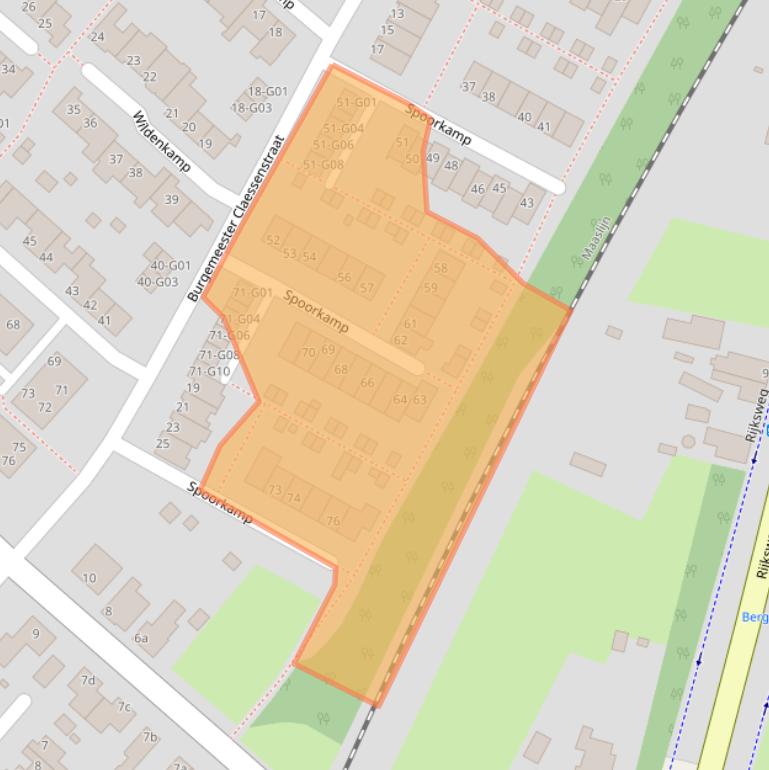Kaart van postcodegebied 5953EX.