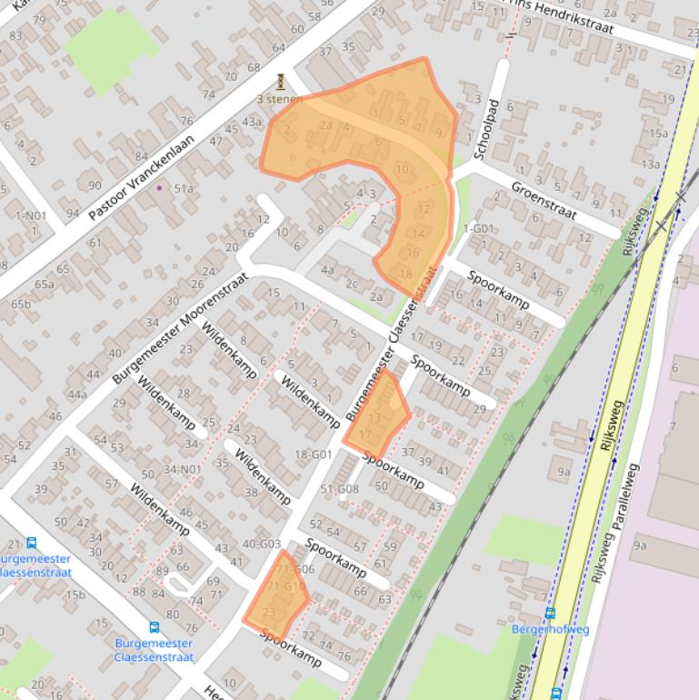 Kaart van postcodegebied 5953EZ.