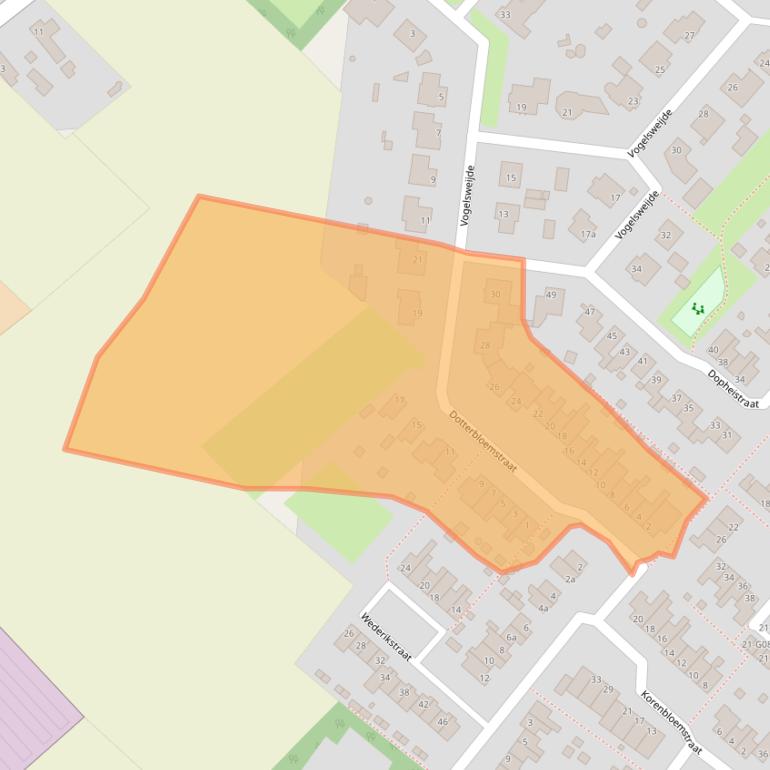 Kaart van postcodegebied 5953GZ.