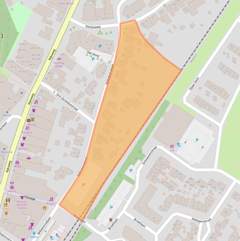 Kaart van postcodegebied 5953HA.
