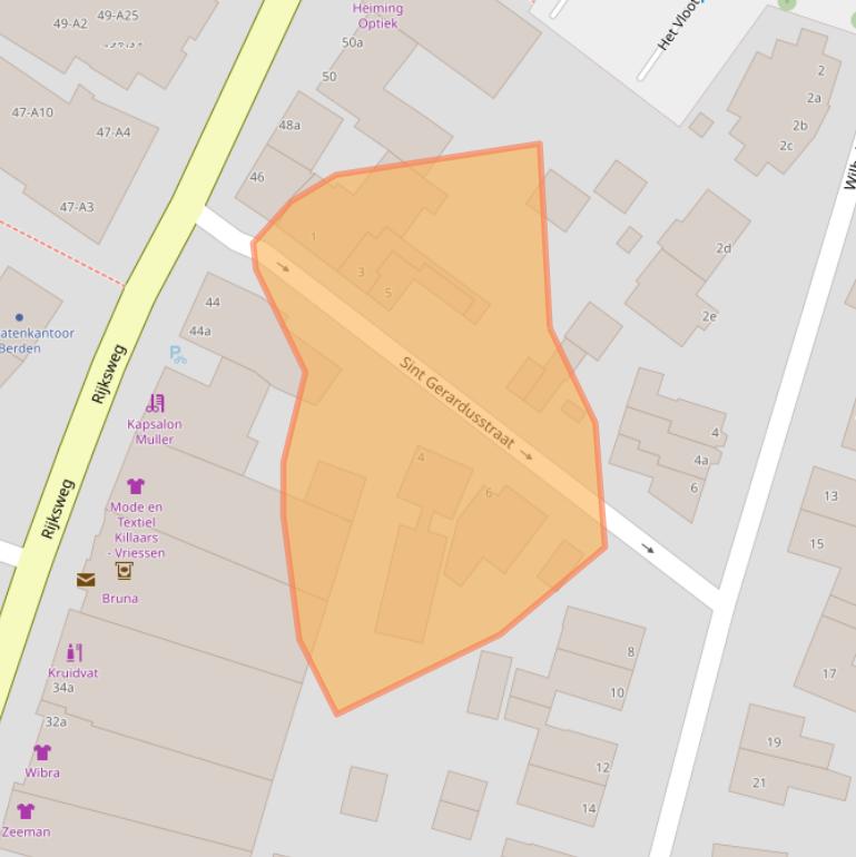 Kaart van postcodegebied 5953HC.