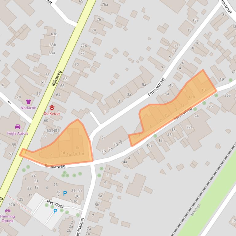 Kaart van postcodegebied 5953HD.