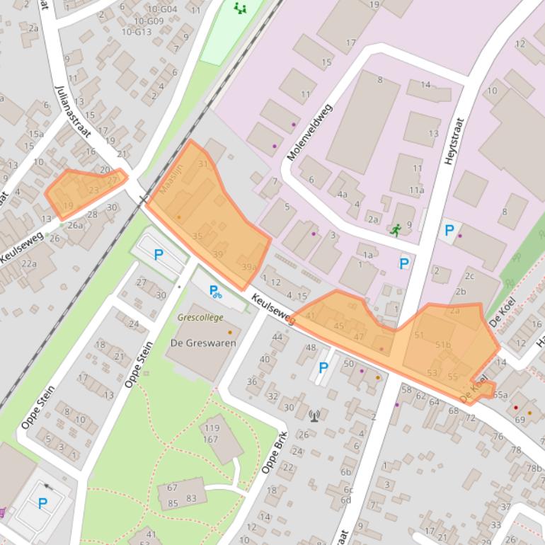 Kaart van postcodegebied 5953HE.