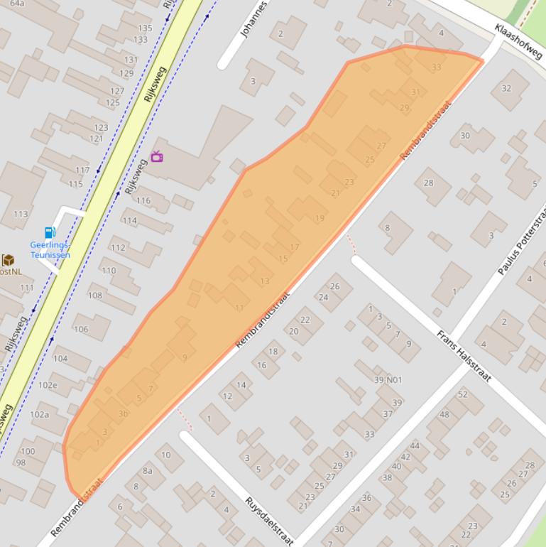 Kaart van postcodegebied 5953HT.