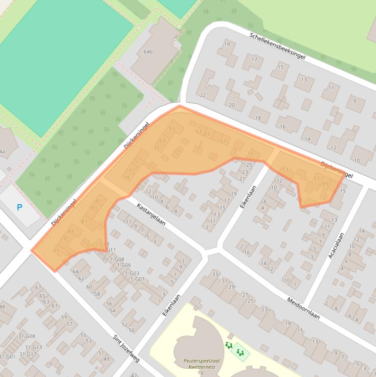 Kaart van postcodegebied 5953KB.