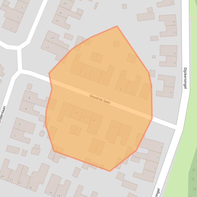 Kaart van postcodegebied 5953KD.