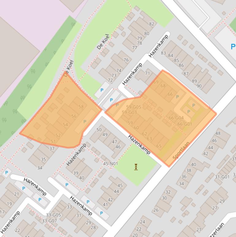 Kaart van postcodegebied 5953KP.