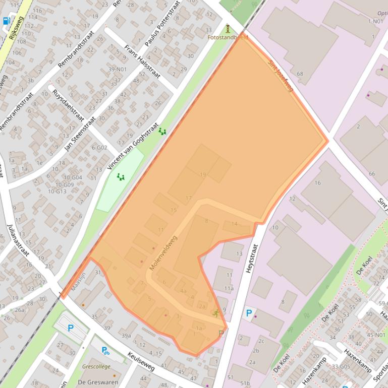 Kaart van postcodegebied 5953KT.