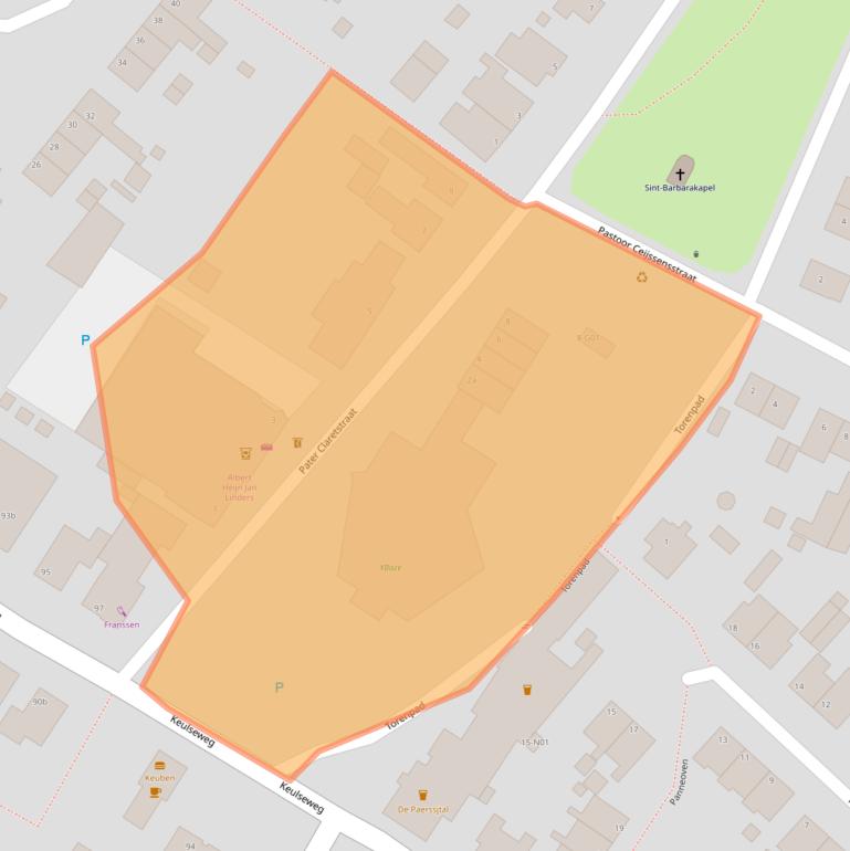 Kaart van postcodegebied 5953LC.