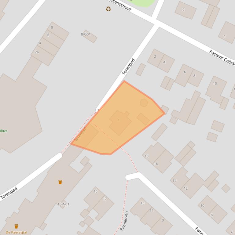 Kaart van postcodegebied 5953LE.