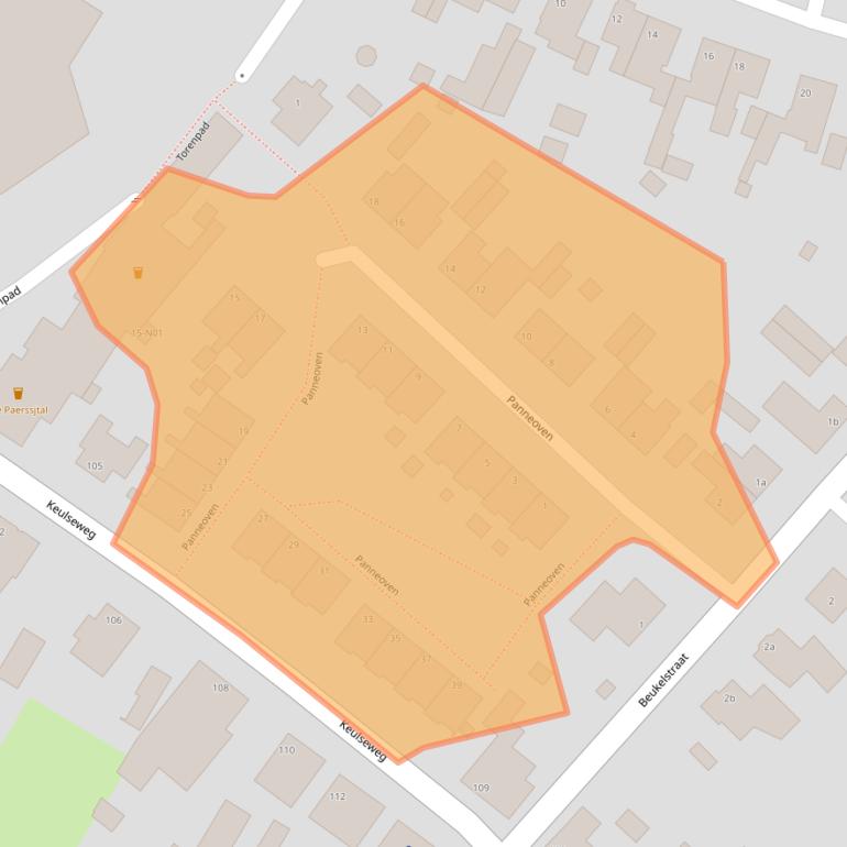 Kaart van postcodegebied 5953LG.