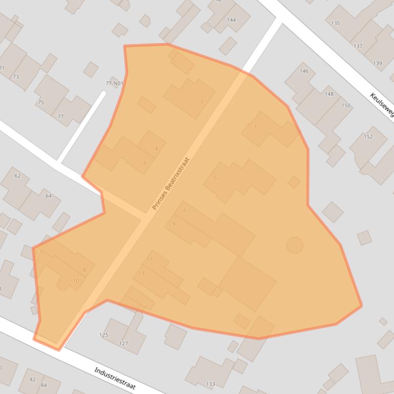 Kaart van postcodegebied 5953LL.