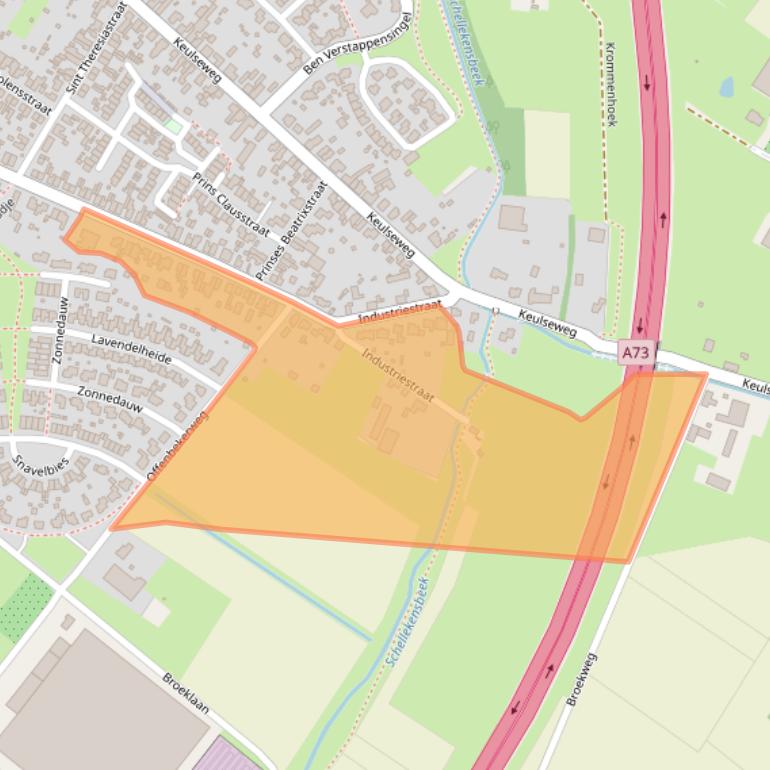 Kaart van postcodegebied 5953LZ.