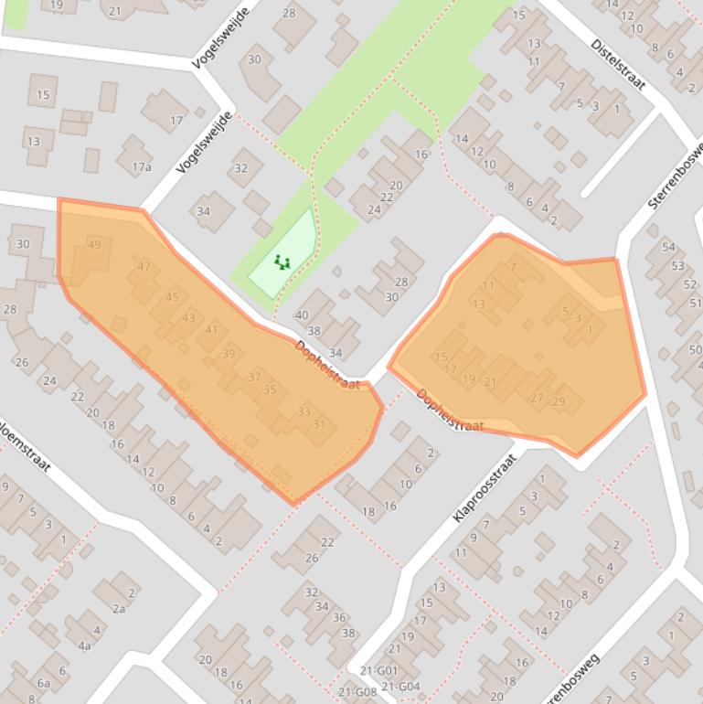 Kaart van postcodegebied 5953MH.