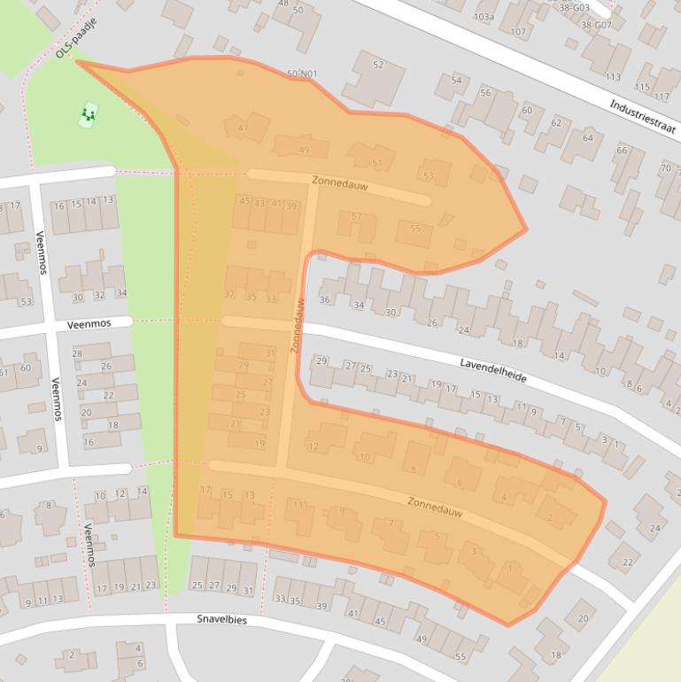 Kaart van postcodegebied 5953MS.