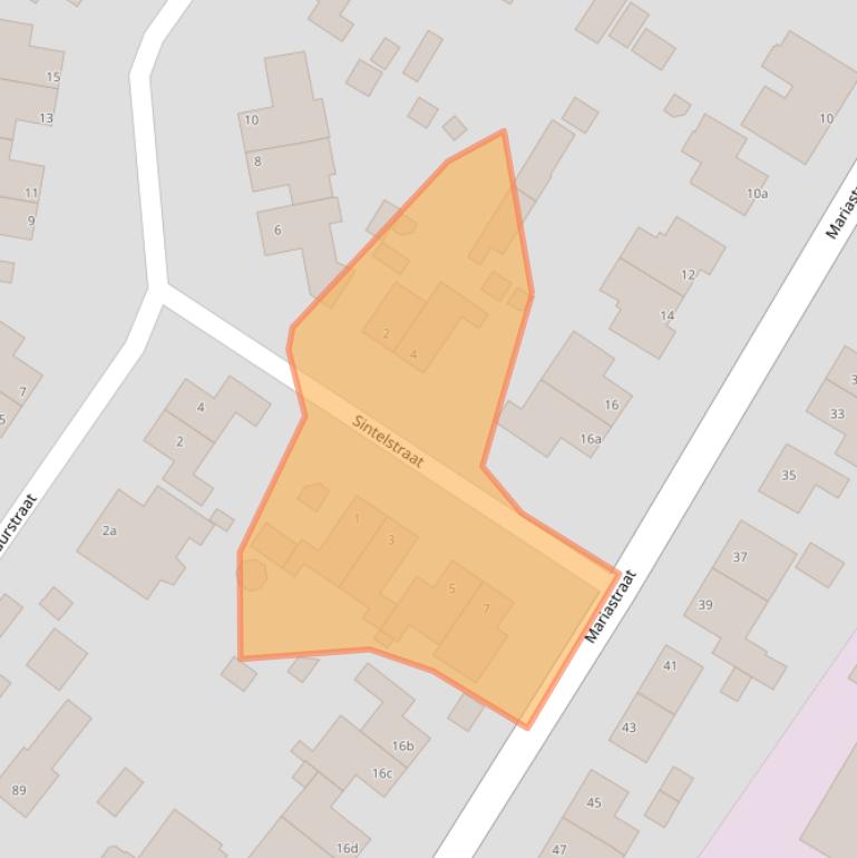 Kaart van postcodegebied 5953NT.