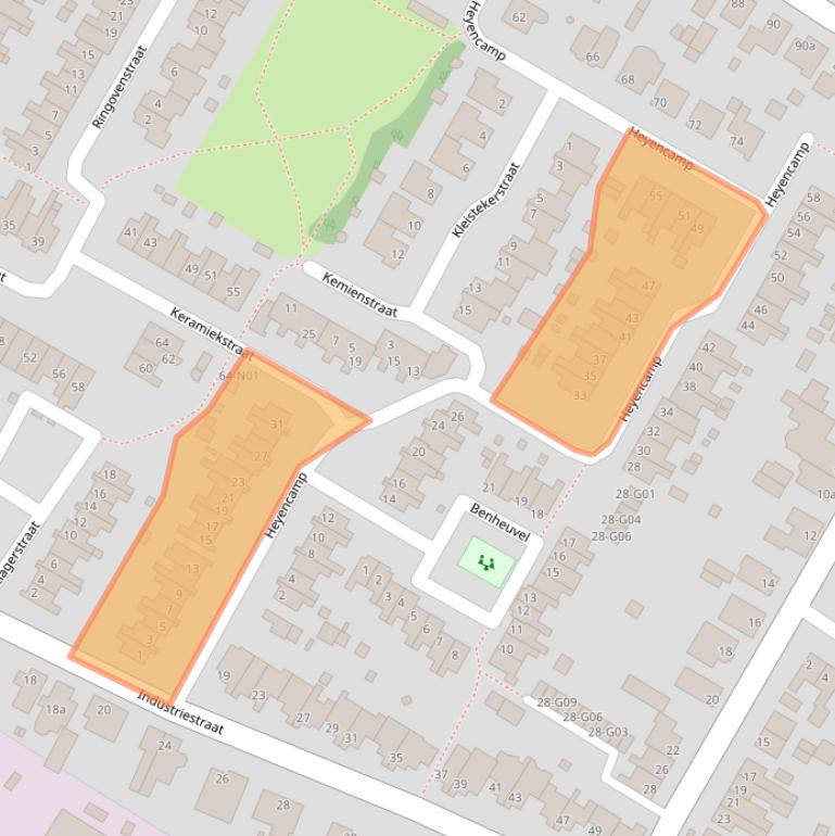 Kaart van postcodegebied 5953RB.