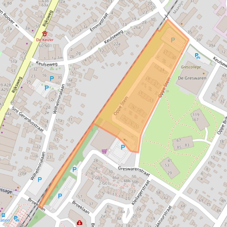 Kaart van postcodegebied 5953RC.