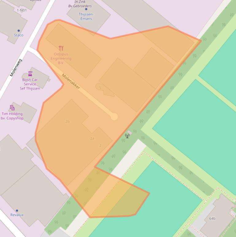 Kaart van postcodegebied 5953TW.