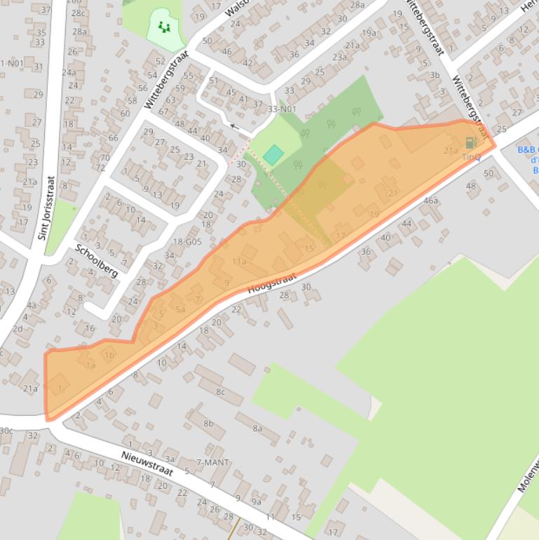 Kaart van postcodegebied 5954AA.