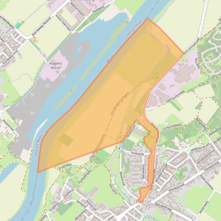 Kaart van postcodegebied 5954AN.