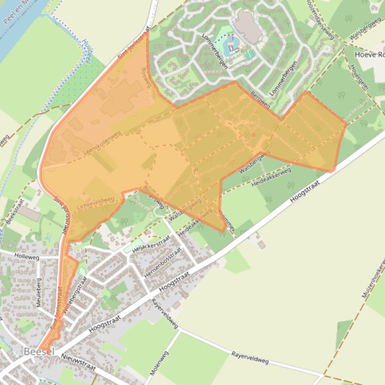 Kaart van postcodegebied 5954AP.