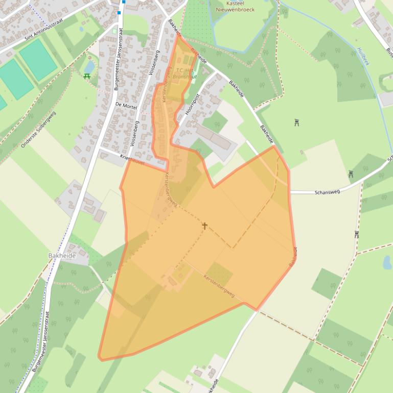 Kaart van postcodegebied 5954BX.