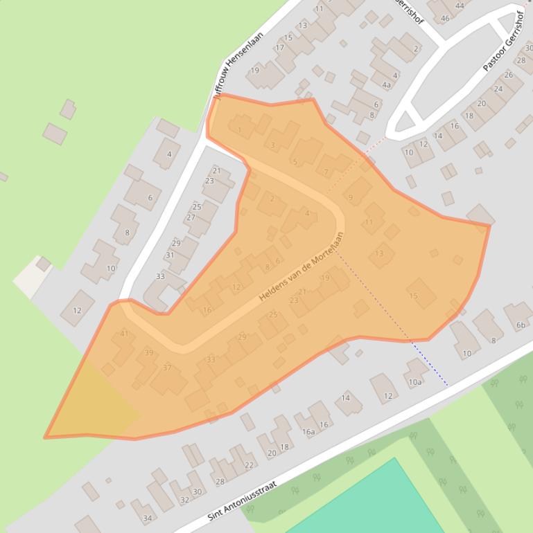 Kaart van postcodegebied 5954CM.