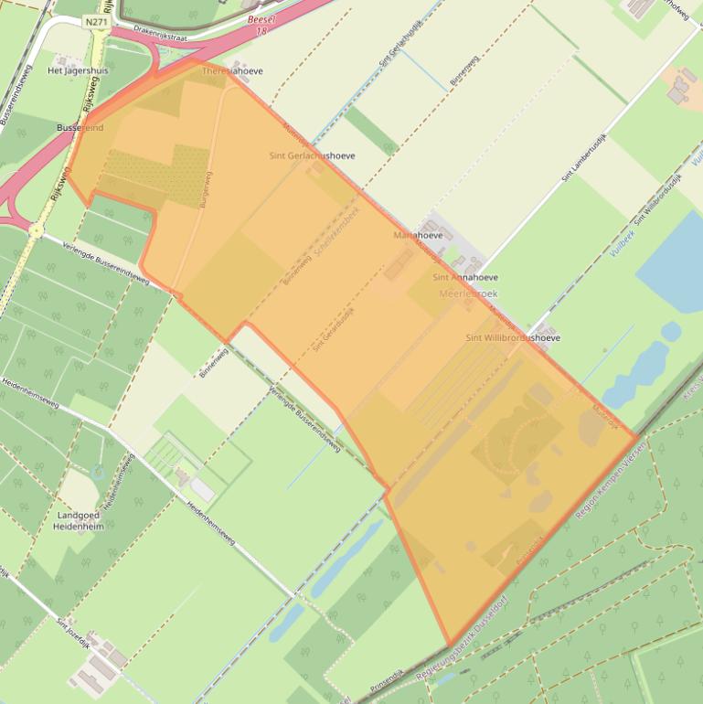 Kaart van postcodegebied 5954PE.