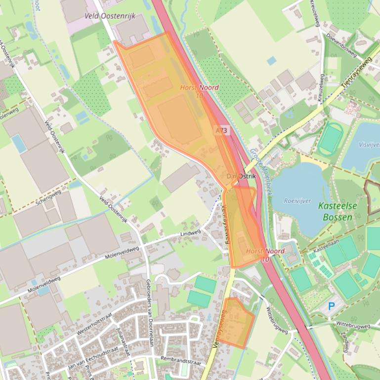 Kaart van postcodegebied 5961AJ.
