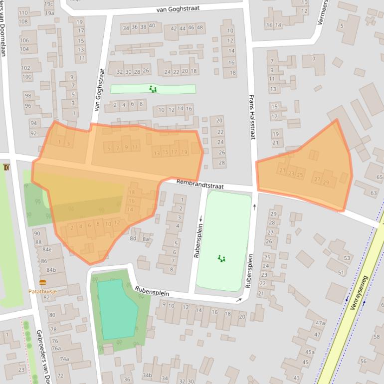 Kaart van postcodegebied 5961AL.