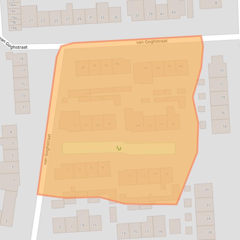Kaart van postcodegebied 5961AR.