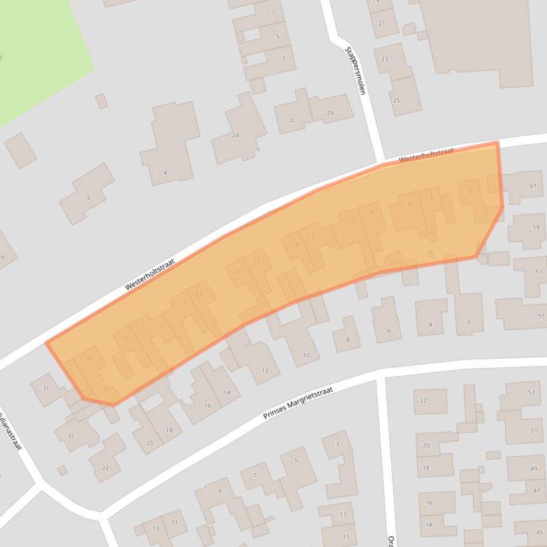 Kaart van postcodegebied 5961BG.