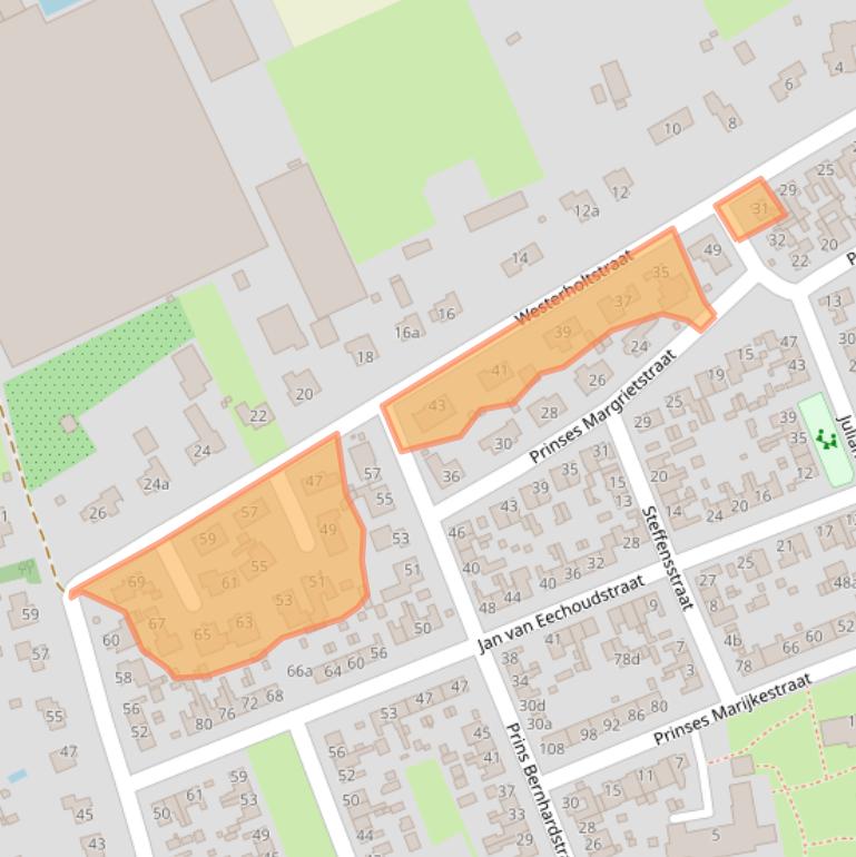 Kaart van postcodegebied 5961BH.