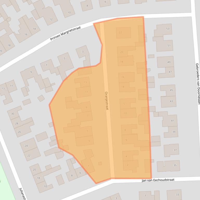 Kaart van postcodegebied 5961BM.