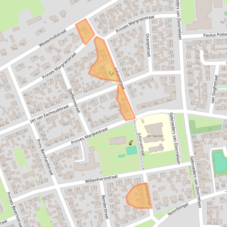 Kaart van postcodegebied 5961BN.