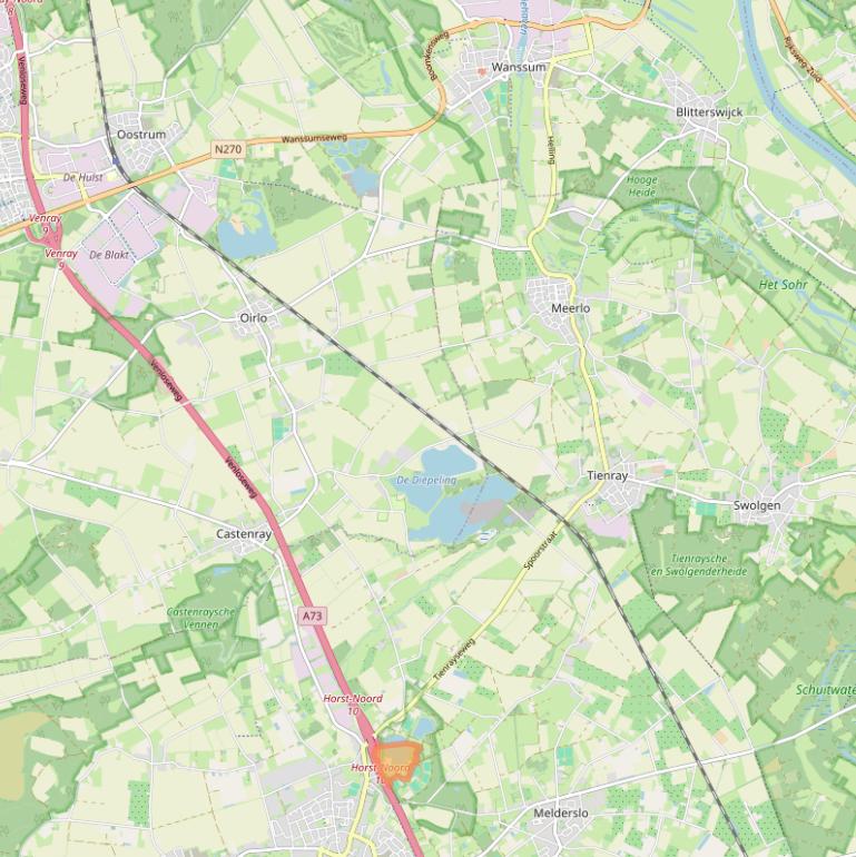 Kaart van postcodegebied 5961BW.