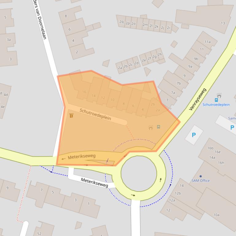 Kaart van postcodegebied 5961BX.