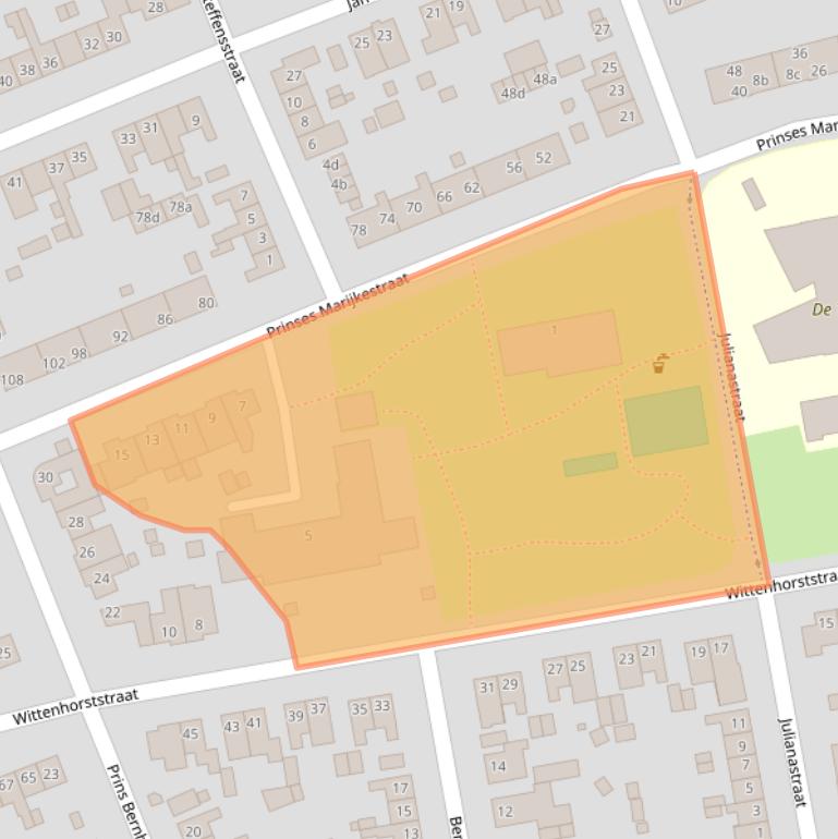 Kaart van postcodegebied 5961CE.